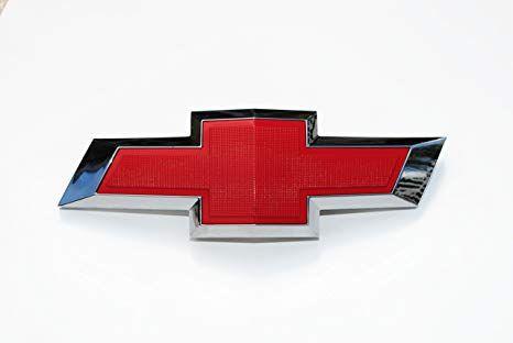 Red Chevy Logo - Front Grill Grille Red Textured Emblem Bowtie Bow Tie