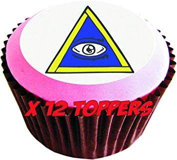 Cow Triangle Logo - The Lazy Cow Eye Triangle cake toppers (12 of 38mm 1.5inch)