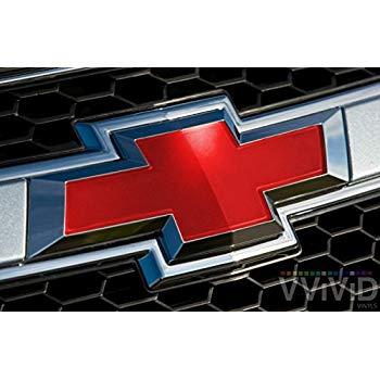 Red Chevy Logo - VVIVID Red Gloss Auto Emblem Vinyl Wrap Overlay Cut Your