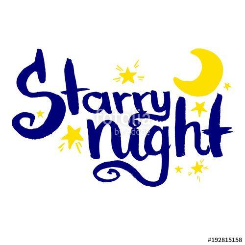 Yellow Blue Letters Logo - Lettering hand calligraphy with a brush Starry night. Blue letters ...