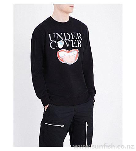 Undercover Clothing Logo - Undercover Sweatshirts - Clothing - Logo and lip-print cotton-jersey ...