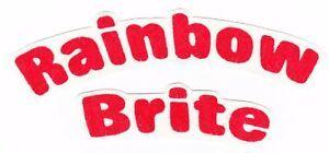 Rainbow Brite Logo - 4.5 Rainbow brite logo vintage fabric applique iron on character