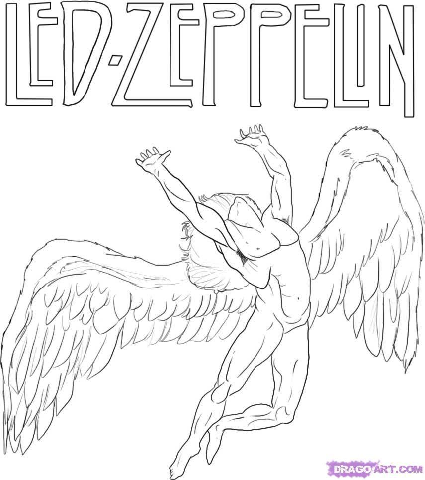 LED Zeppelin Angel Logo - Led Zeppelin Icarus drawing tutorial | Art | Zeppelin, Led zeppelin ...