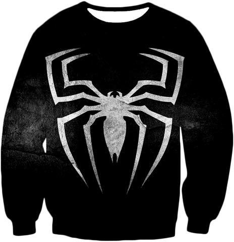 Black Spider Logo - Black Spider Man Venom Promo Logo Zip Up Hoodie VE043
