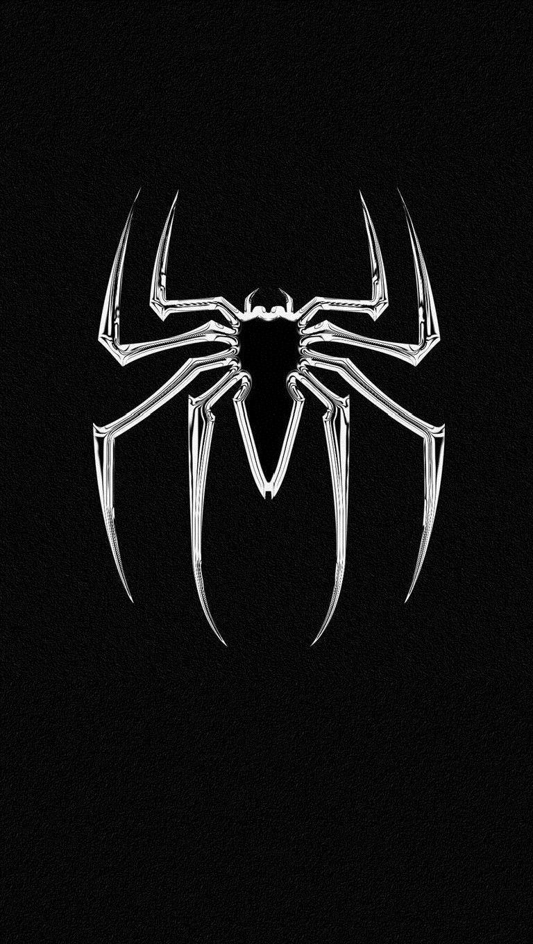 Black Spider Logo - Black White Spiderman Logo Wallpaper iPhone | Spidey | Pinterest ...