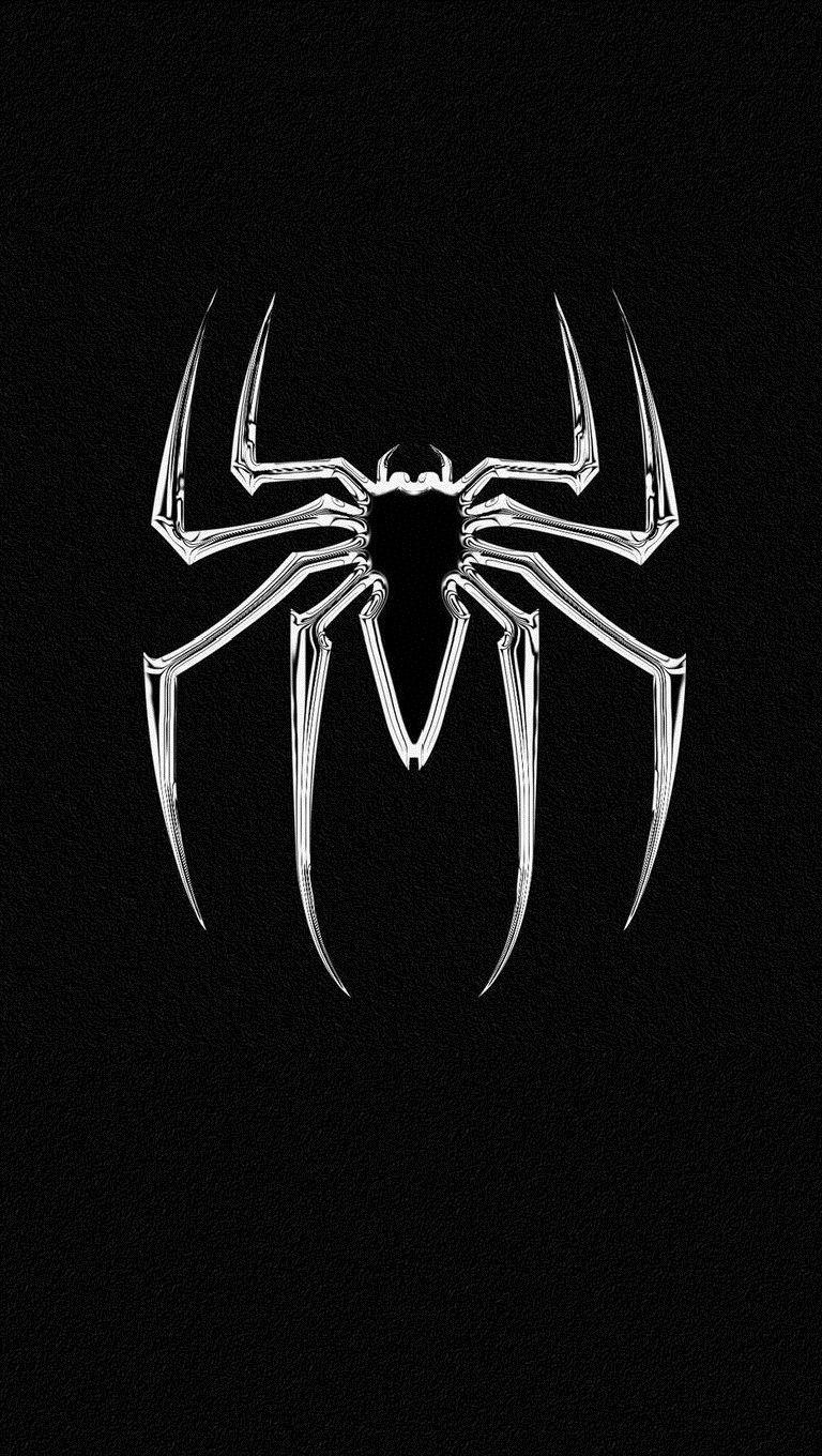 Black Spider Logo - Black White Spiderman Logo Wallpaper iPhone. Spidey