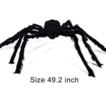 Black Spider Logo - VeMee Halloween Spider Decoration Fake Realistic Hairy