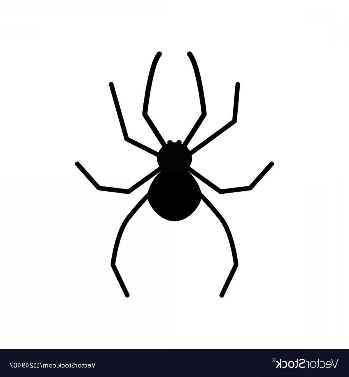 Black Spider Logo - Cute Cartoon Black Spider Silhouette Poisonous Vector