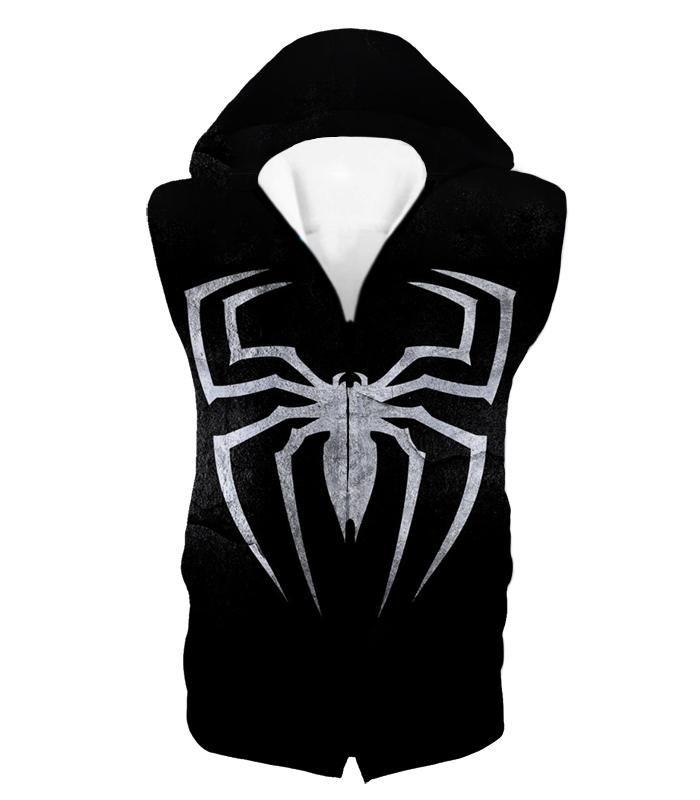 Black Spider Logo - Black Spider-Man Venom Promo Logo Hooded Tank Top VE043 – OtakuPlan
