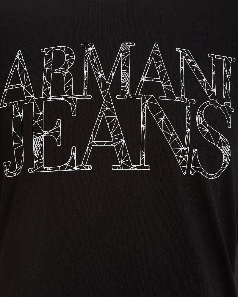 Black Spider Logo - Armani Jeans Black Spider Web Letter Logo Tee