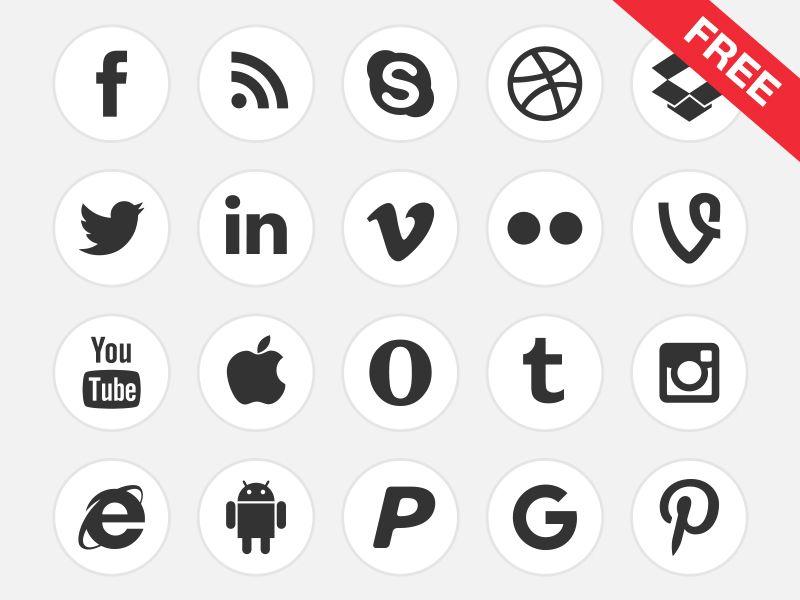 White Social Logo - 50 FREE Black & White Social Media and Logo Icons - AlfredoCreates ...