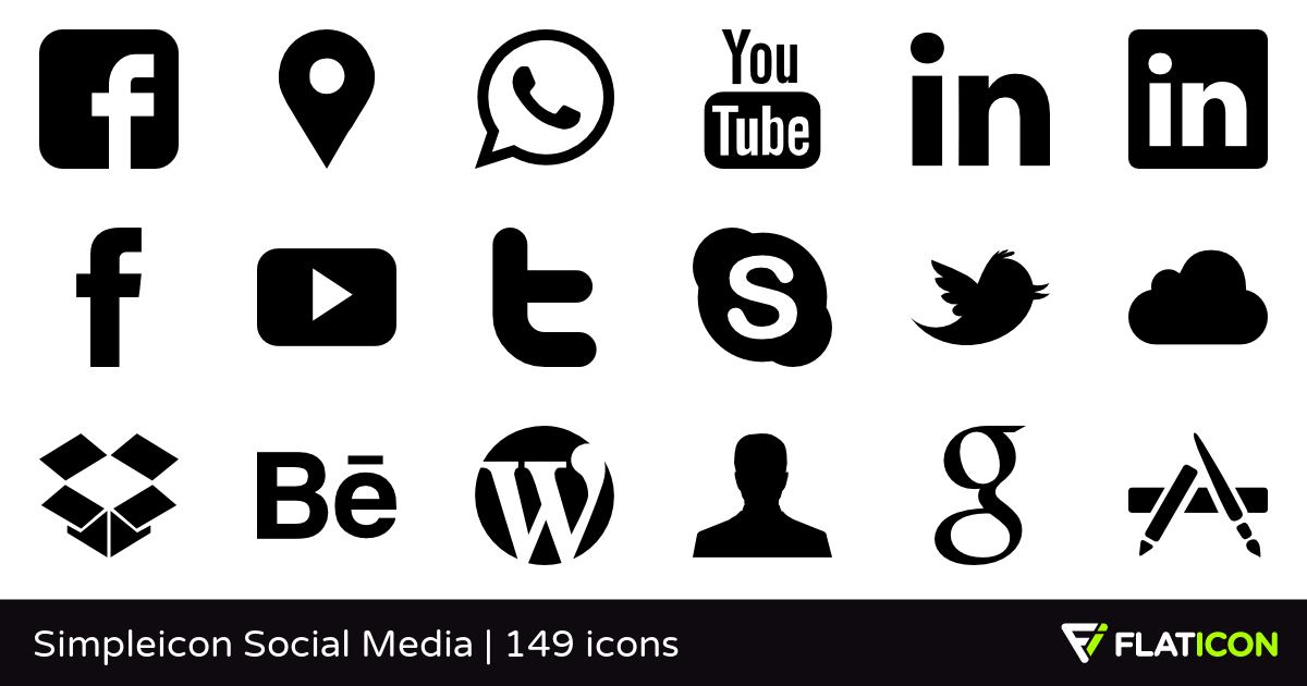 White Social Logo - Simpleicon Social Media +145 free icons (SVG, EPS, PSD, PNG files)