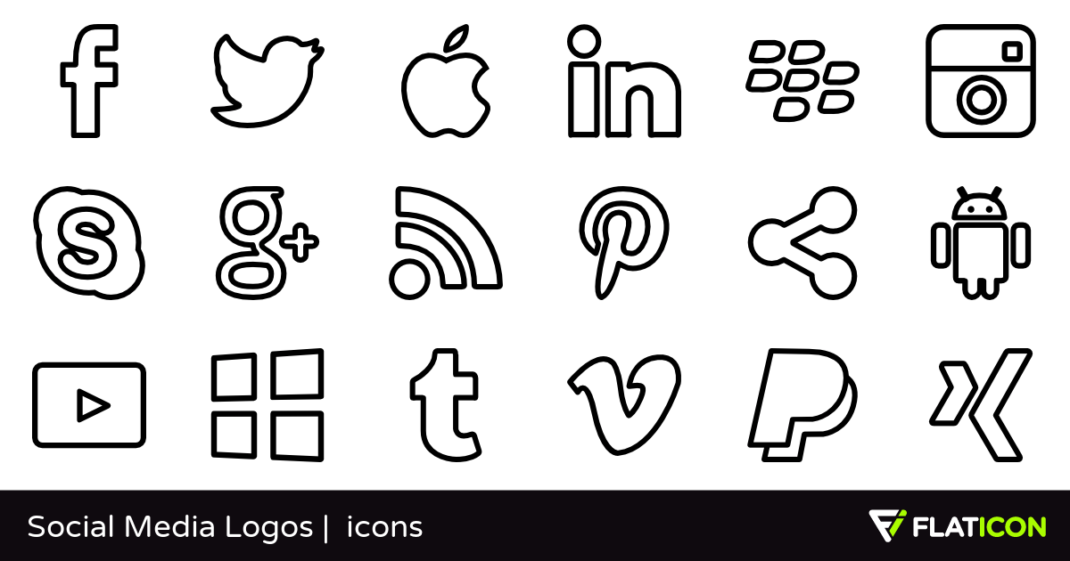 White Social Logo - Social Media Logos 40 free icons (SVG, EPS, PSD, PNG files)