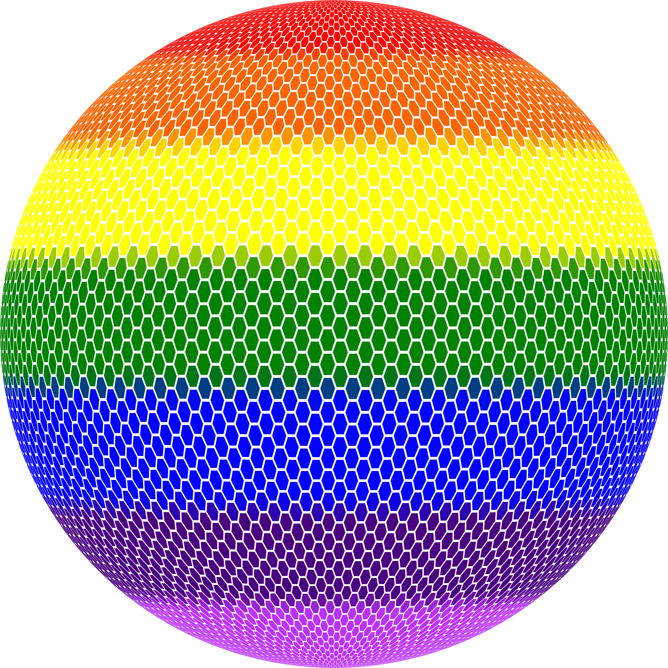 Rainbow Sphere Logo - Clipart - Hexagonal Mosaic Rainbow Sphere