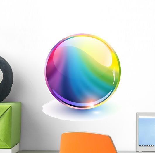 Rainbow Sphere Logo - Rainbow Sphere Wall Decal – WallMonkeys.com