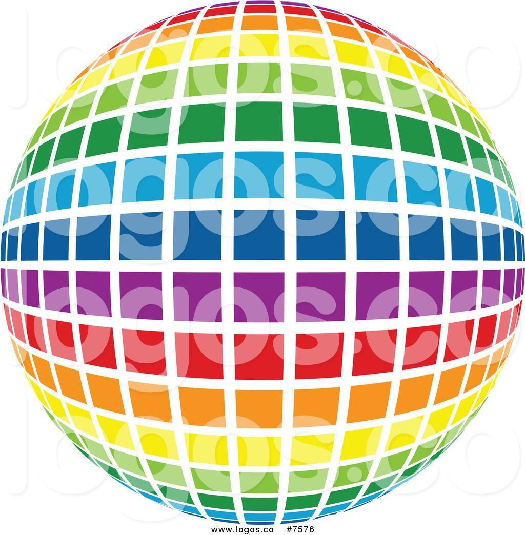Rainbow Sphere Logo - Disco ball Logos