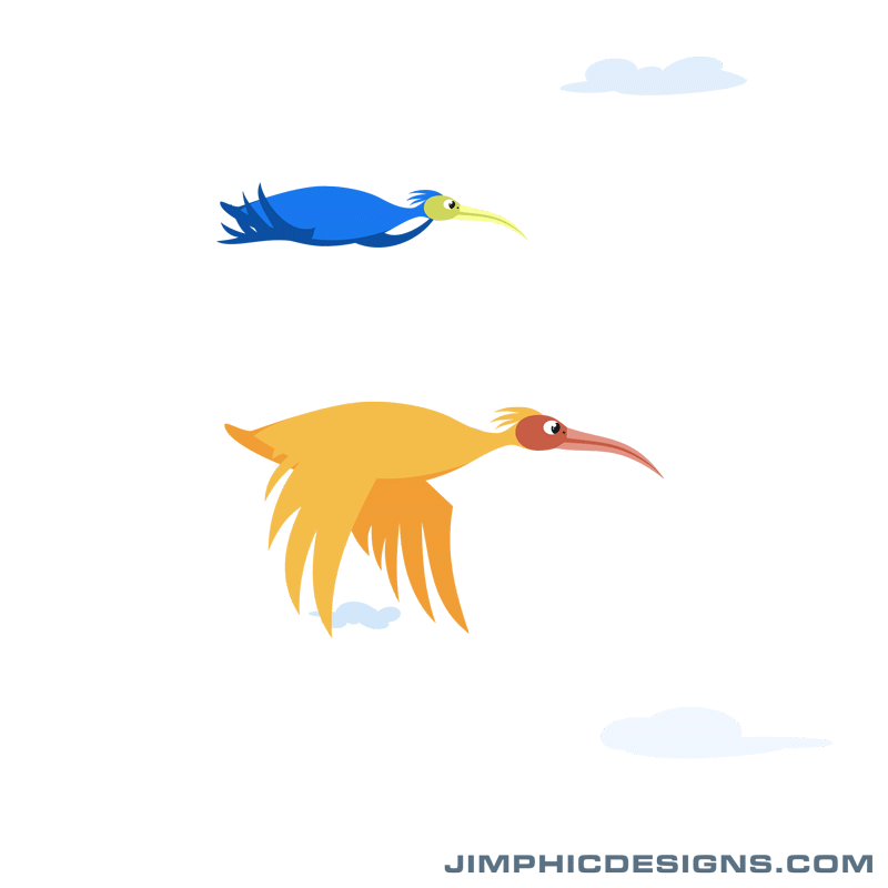 Blue Bird with Yellow Background Logo - Yellow and Blue birds flying high in the sky, flapping their wings