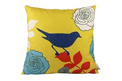 Blue Bird with Yellow Background Logo - Amazon.com: Pal Fabric Bird with Yellow background Blended Linen ...