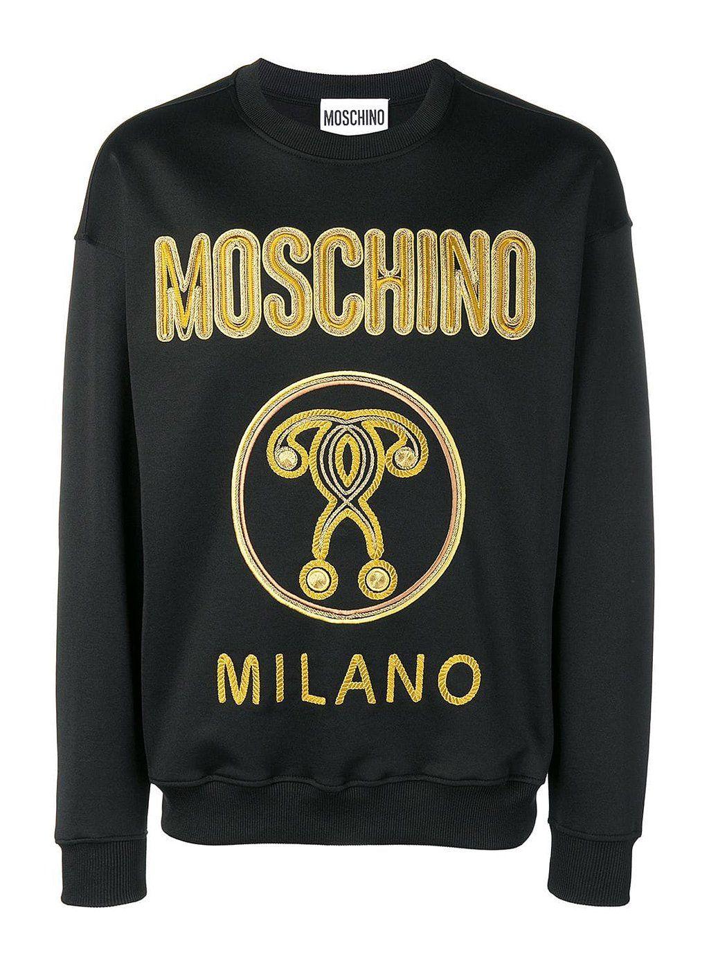 Moschino Gold Logo - Moschino Gold Rope Question Mark Sweat - Black | Philip Browne Menswear