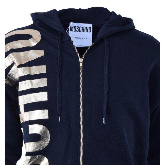 Moschino Gold Logo - MOSCHINO COUTURE Hoodie with Gold Logo Black 04472