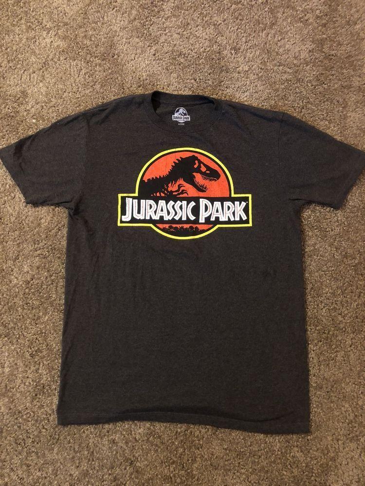 Shoes and Apparel Logo - Jurassic Park - Stone Logo Apparel T-Shirt L - Charcoal Heather ...