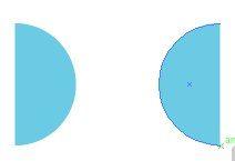 Two Blue Circles Logo - Draw a filled semi circle