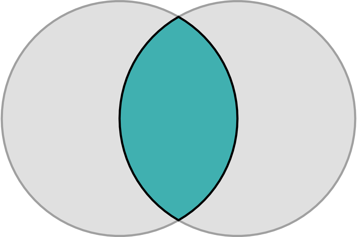 Two Blue Circles Logo - Vesica piscis