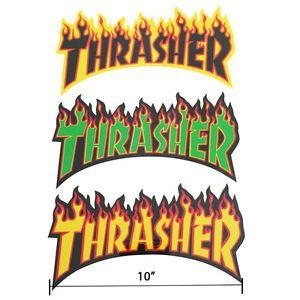 Thrasher Magazine Flames Skateboard Logo - Thrasher Magazine Flame Fire Logo Sticker 10
