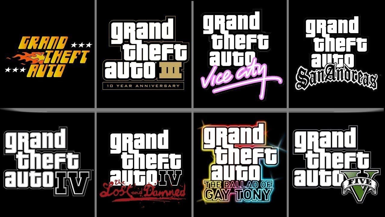 GTA 5 Logo - All Grand Theft Auto Intro LOGO Animations GTA LOGO From Gta1 Gta5