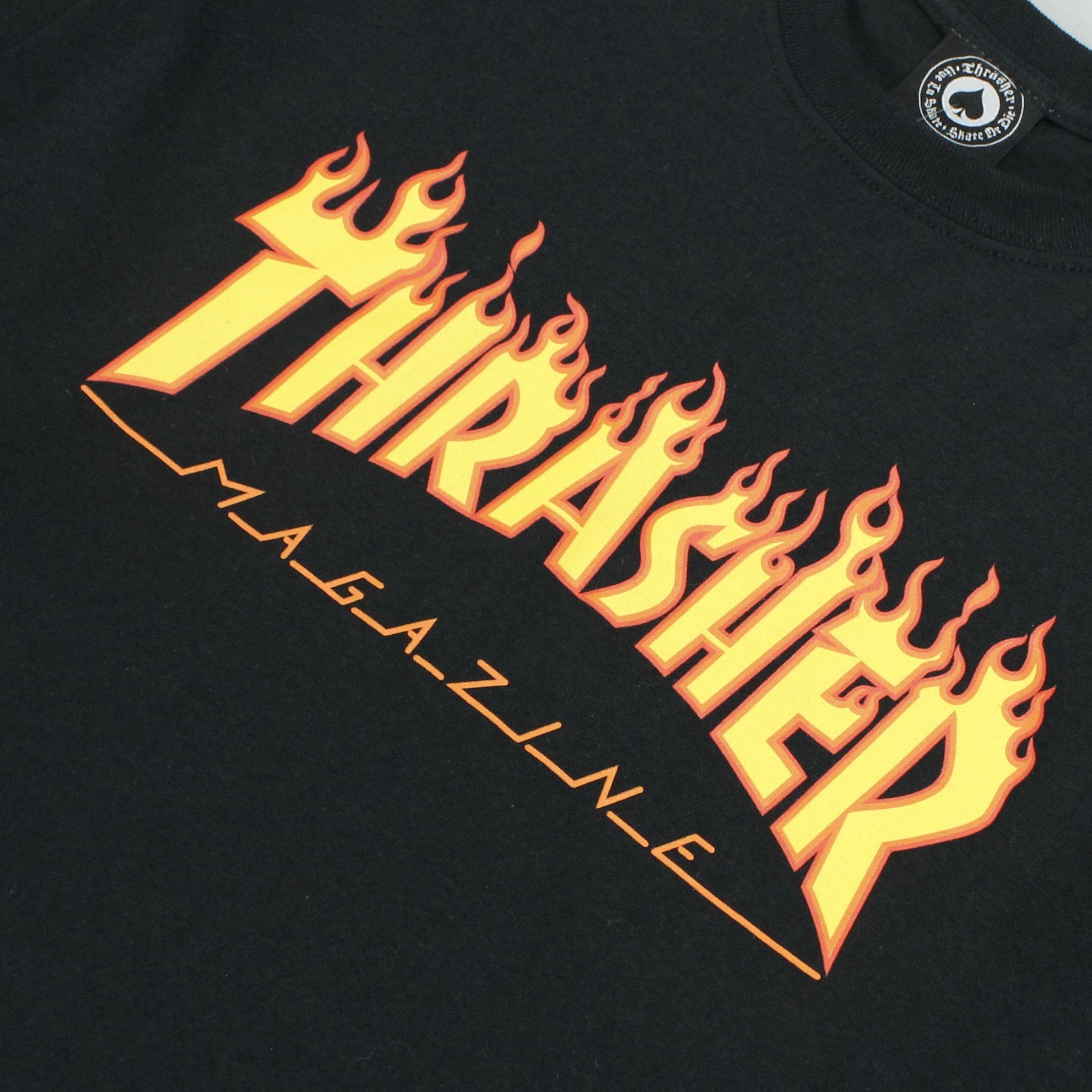 Thrasher Fire Logo - Thrasher Flame Logo L S T Shirt