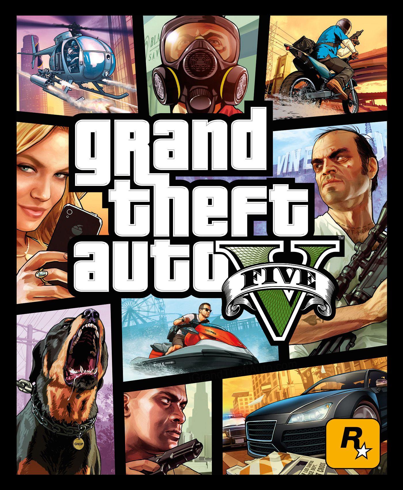 GTA 5 Logo - Widescreen Gaming GTA 5 1649 Logo Cover Art Grand Theft Auto Dvdbash