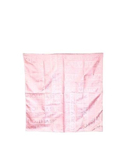 Louis Vuitton Pink Logo - Louis Vuitton Scarf silk 100% large pink logo Scarf silk bandana ...