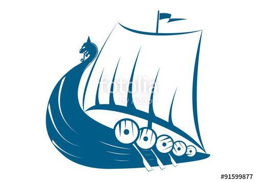 Viking Ship Logo - Viking Ship Illustration