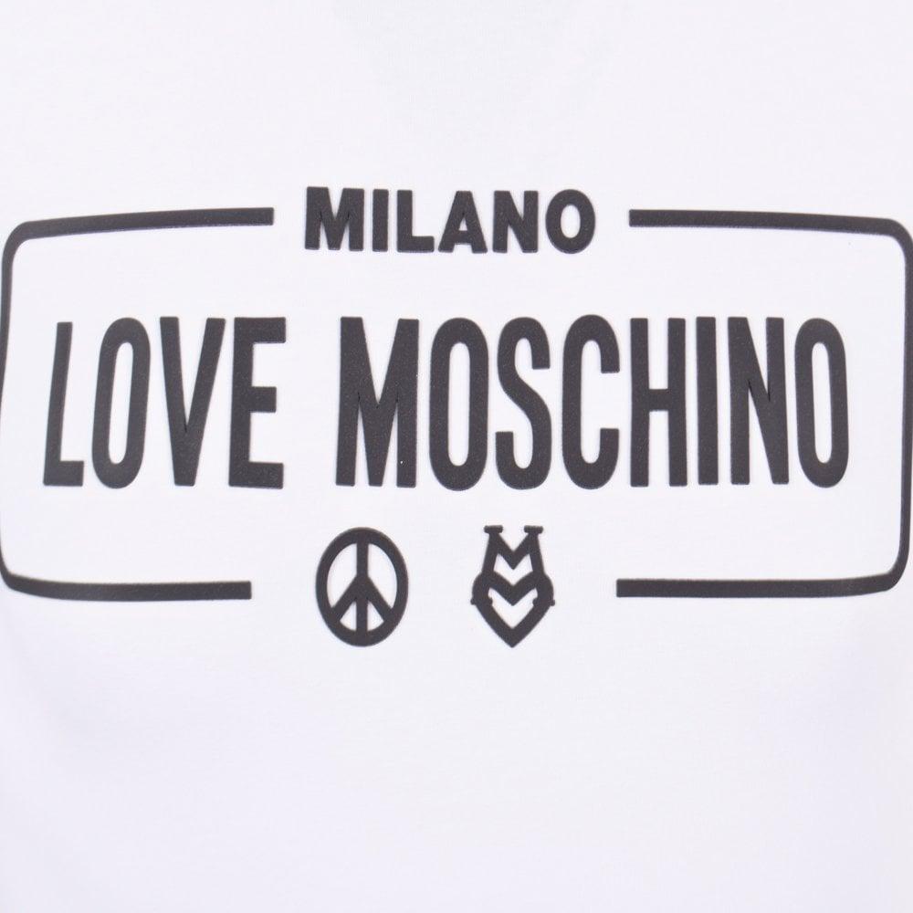 Moschino Milano Logo - LOVE MOSCHINO Love Moschino White Milano Print T-Shirt - Men from ...