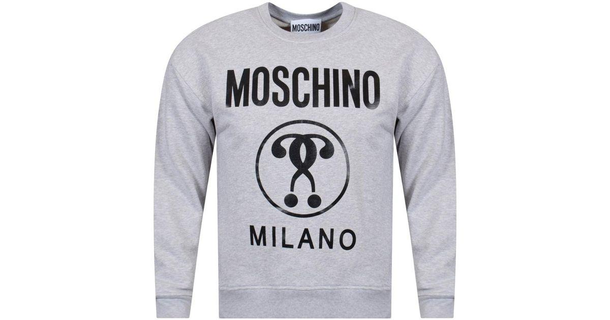 Moschino Milano Logo - Love Moschino Moschino Milano Grey Black Sweatshirt In Gray For Men