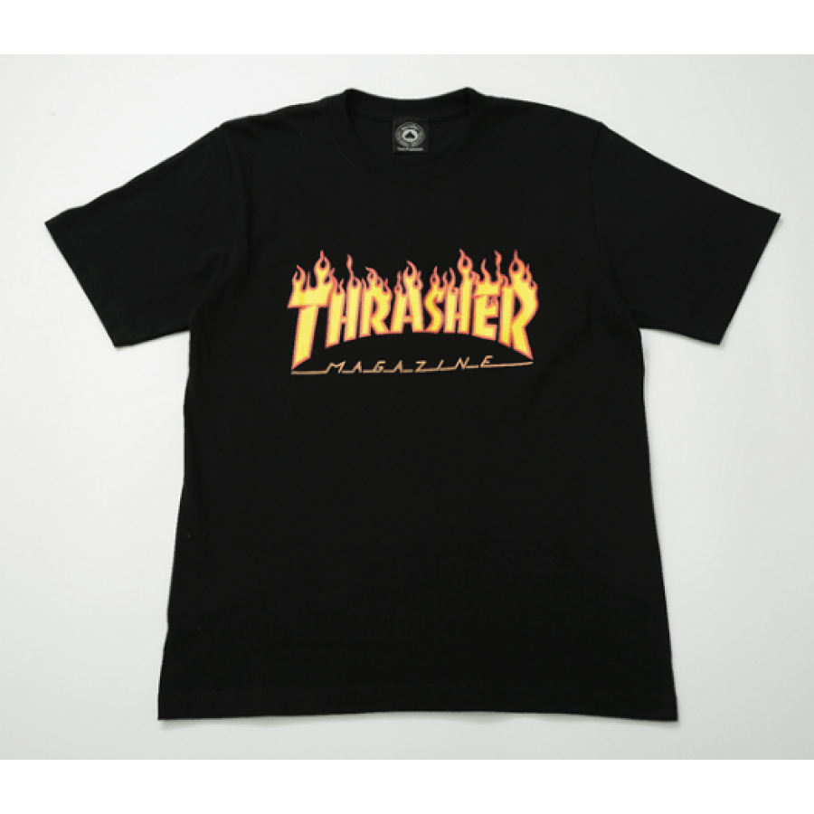 Thrasher Fire Logo - Thrasher On Fire Logo T-Shirt (Black)