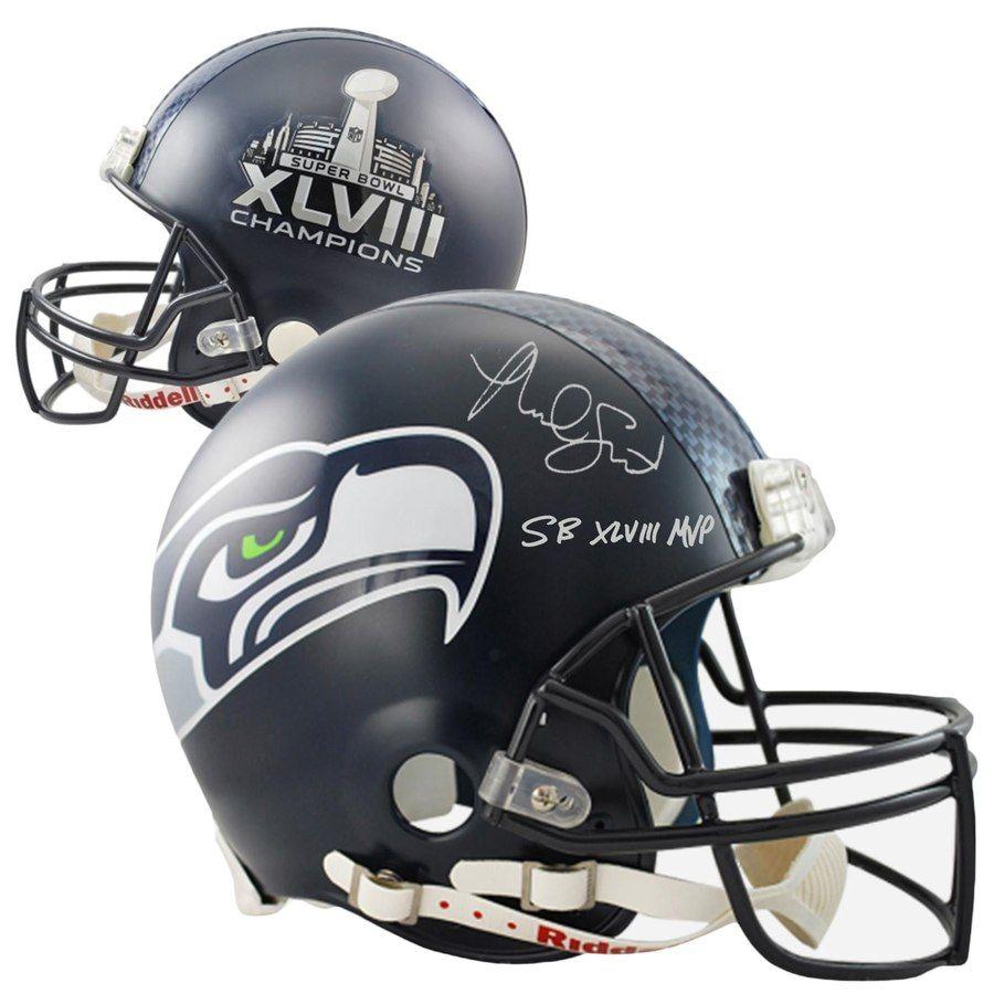 XLVIII Logo - Malcolm Smith Seattle Seahawks Super Bowl XLVIII Logo Autographed ...