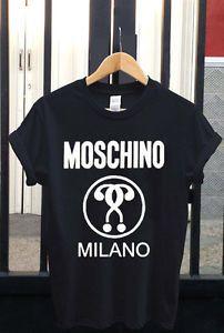 Moschino Milano Logo - NWT Moschino Milano Logo Crew Neck Men's Gildan T Shirt USA Size : S