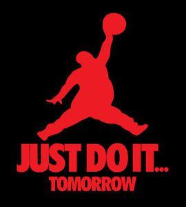 Red and Black Nike Logo - Just Do It Tomorrow parody shirt Nike Jordan Brand Lazy t-shirt Red ...