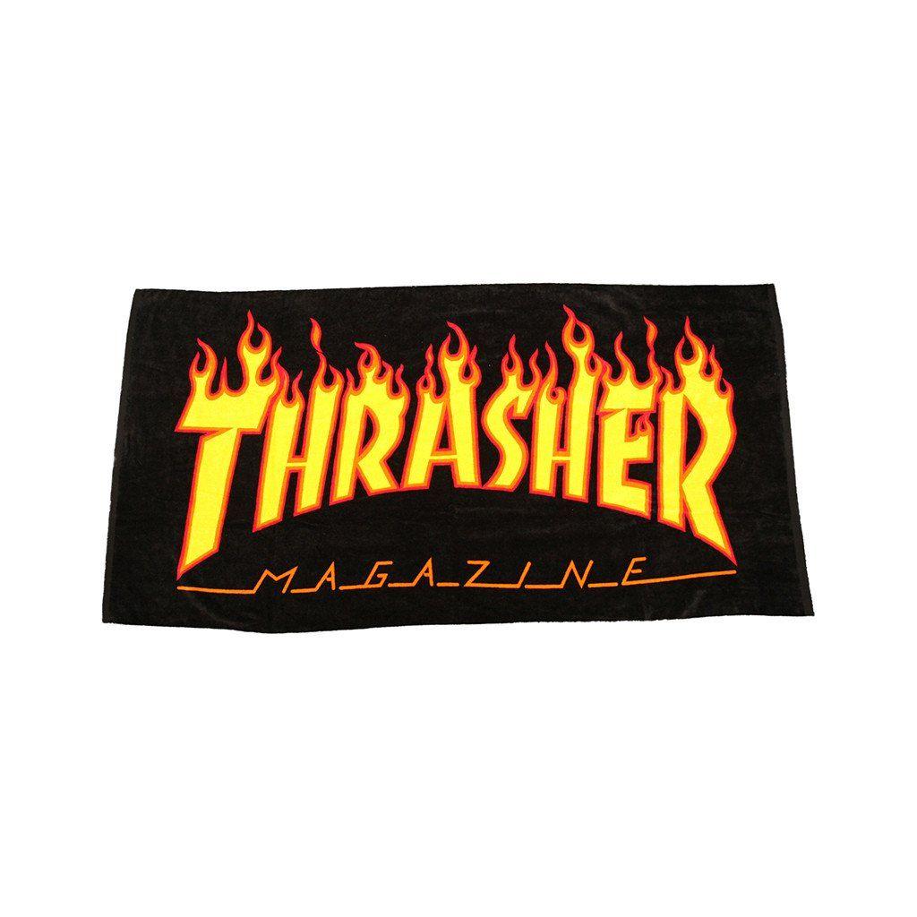 Thrasher Fire Logo - Thrasher Magazine - Flame Logo - Beach Towel - image, release date