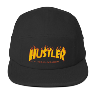 Thrasher Fire Logo - Hustler Thrasher Fire Logo Black Five Panel Cap