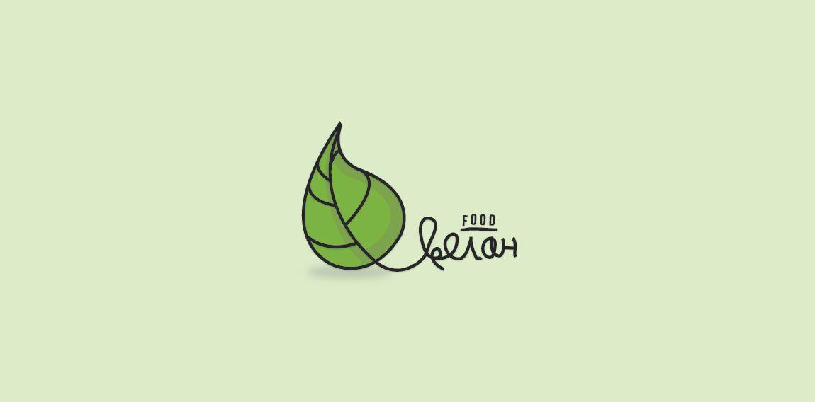 Green Food Logo - Cyrillic vegan food logo