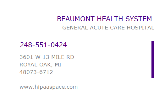 Beaumont Helath Systems Logo - NPI Number. BEAUMONT HEALTH SYSTEM. ROYAL OAK, MI. NPI