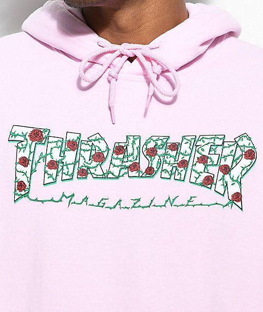 Rose Thrasher Logo - Thrasher Roses Pink Hoodie | MERCHANDISE | Hoodies, Thrasher outfit ...