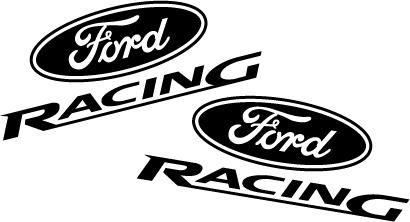 Black and White Ford Racing Logo - Ford Racing Decal Set - Flat Black - LMR.com