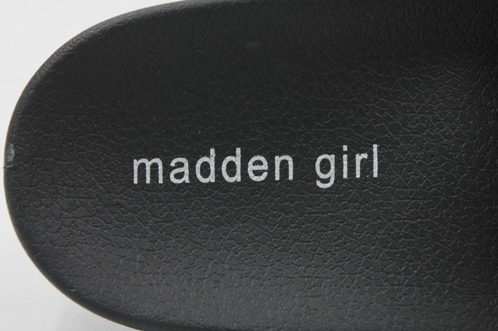 Madden Girl Logo - MADDEN GIRL Fancy Black Pari Women Fashion Slides Size 9 Black White
