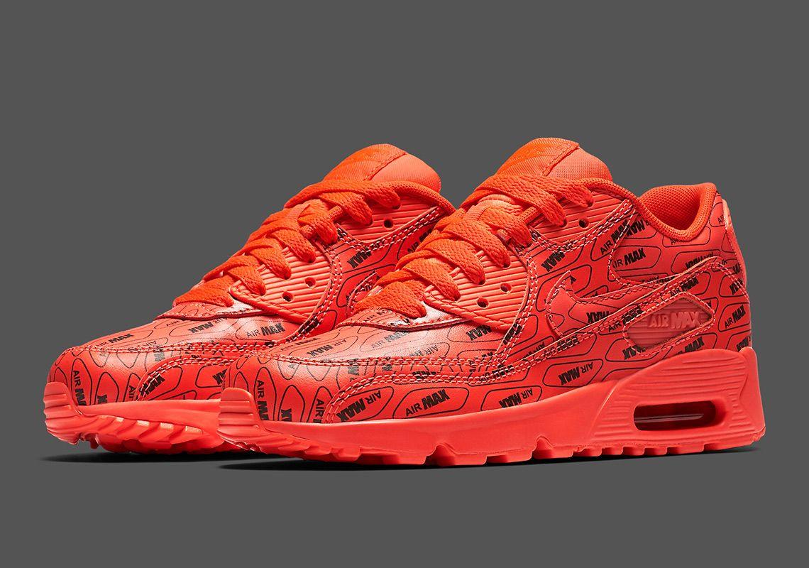 Red and Black Nike Logo - Nike Air Max 90 All Over Logo Red Black 859560-600 Available Now ...