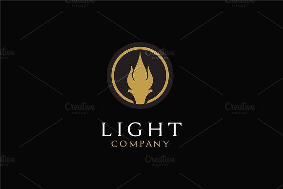 Gold Flame Logo - Elegant Luxury Torch Flame logo Logo Templates Creative Market