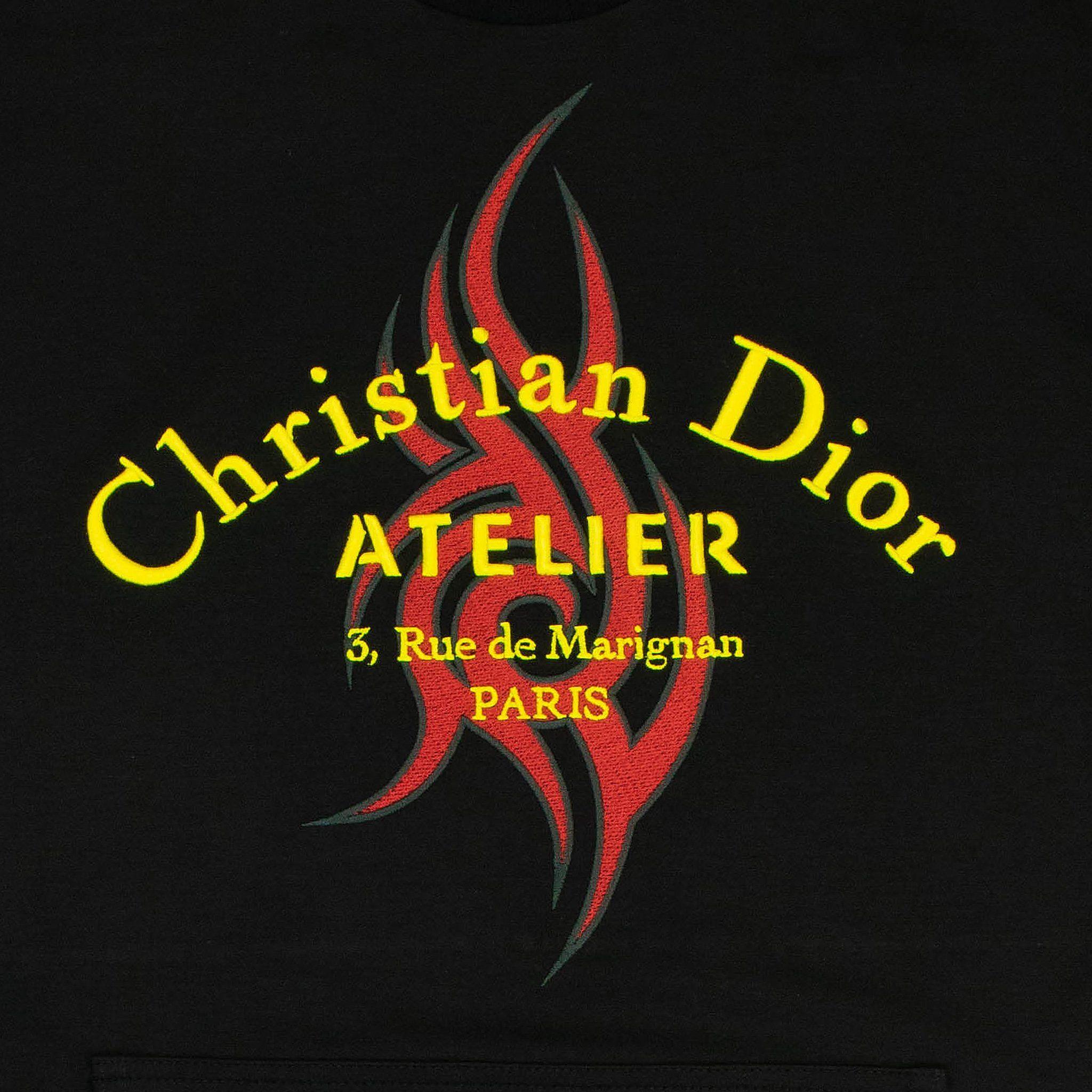 Tribal Flame Logo - Dior Atelier Tribal Flame Logo Sweatshirt T Shirt Black Gold ...