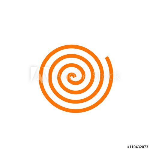 Orange Spiral Logo - Simple orange spiral vector icon, concept of pasta logo, abstract ...